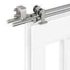 Kit Binari Porta Scorrevole 366 cm Acciaio Inossidabile Argento