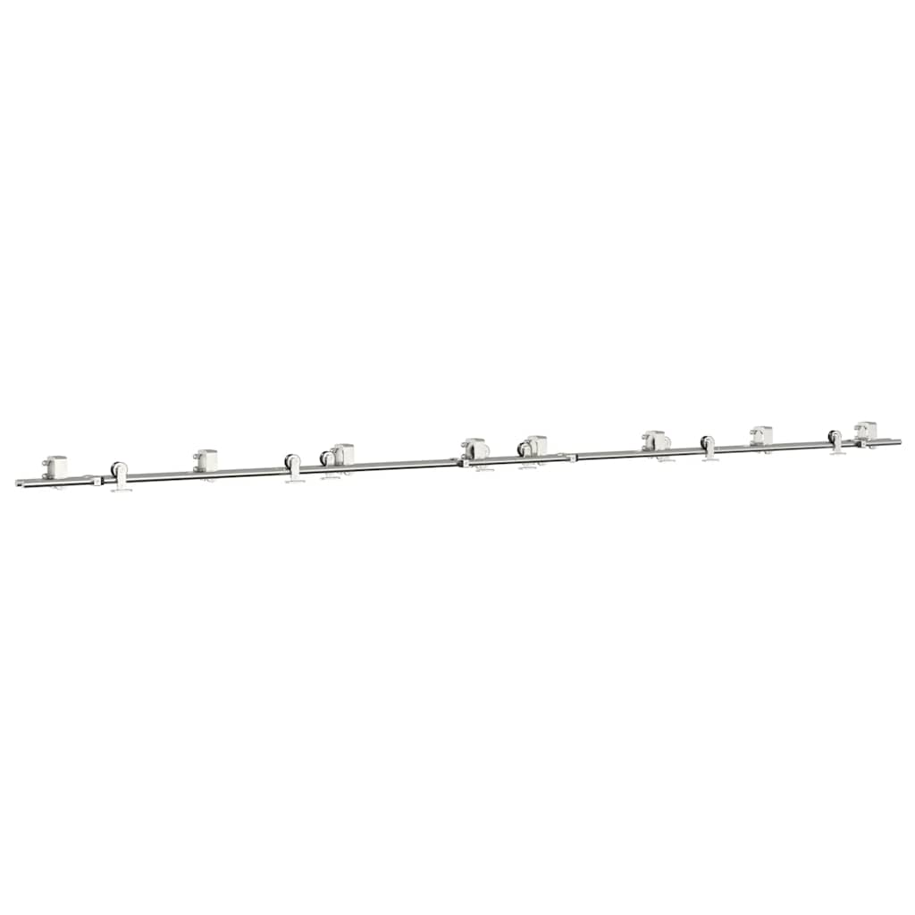 Kit Binari Porta Scorrevole 400 cm Acciaio Inossidabile Argento