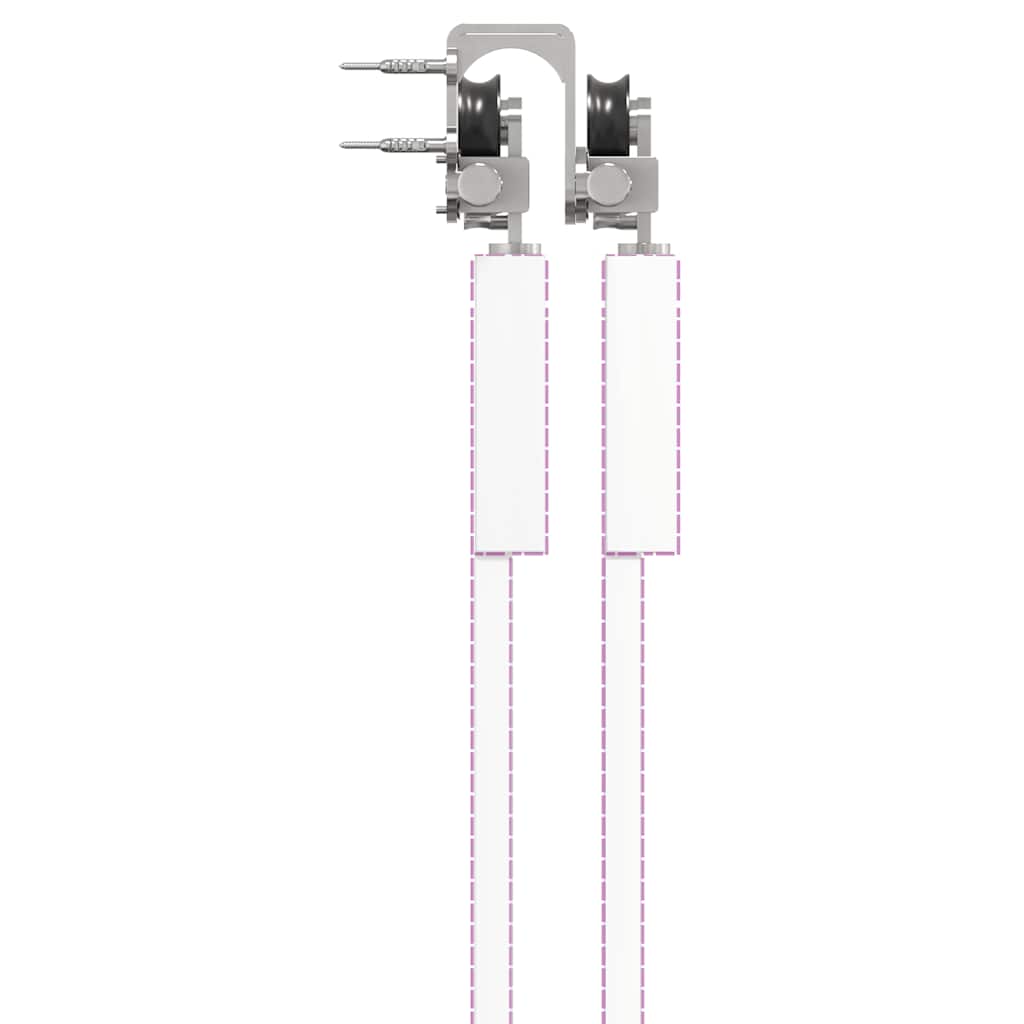 Kit Binari Porta Scorrevole 400 cm Acciaio Inossidabile Argento