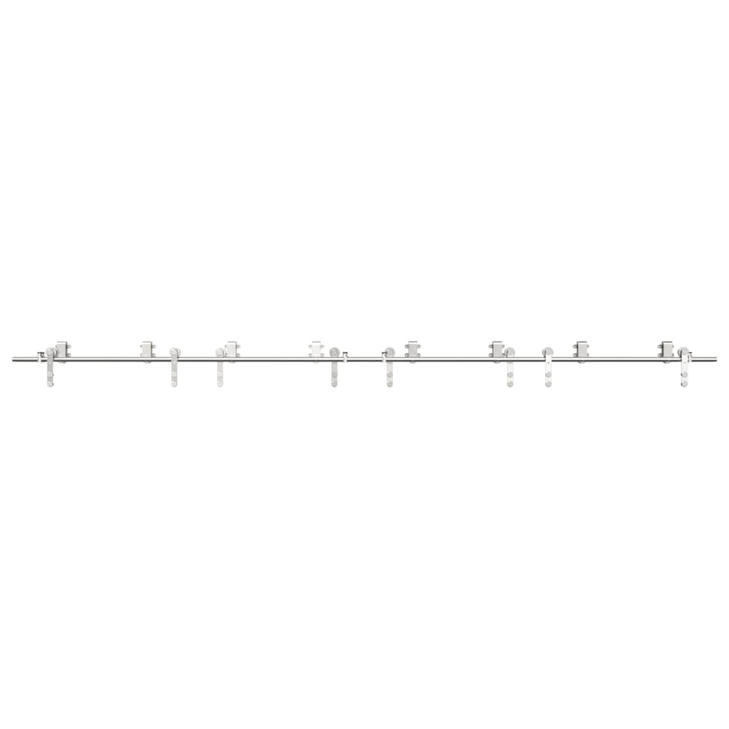 Kit Binari Porta Scorrevole 366 cm Acciaio Inossidabile Argento