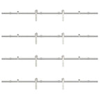 Kit Binari Porta Scorrevole 366 cm Acciaio Inossidabile Argento