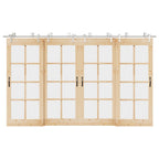Kit Binari Porta Scorrevole 366 cm Acciaio Inossidabile Argento