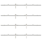 Kit Binari Porta Scorrevole 400 cm Acciaio Inossidabile Argento