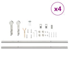 Kit Binari Porta Scorrevole 400 cm Acciaio Inossidabile Argento