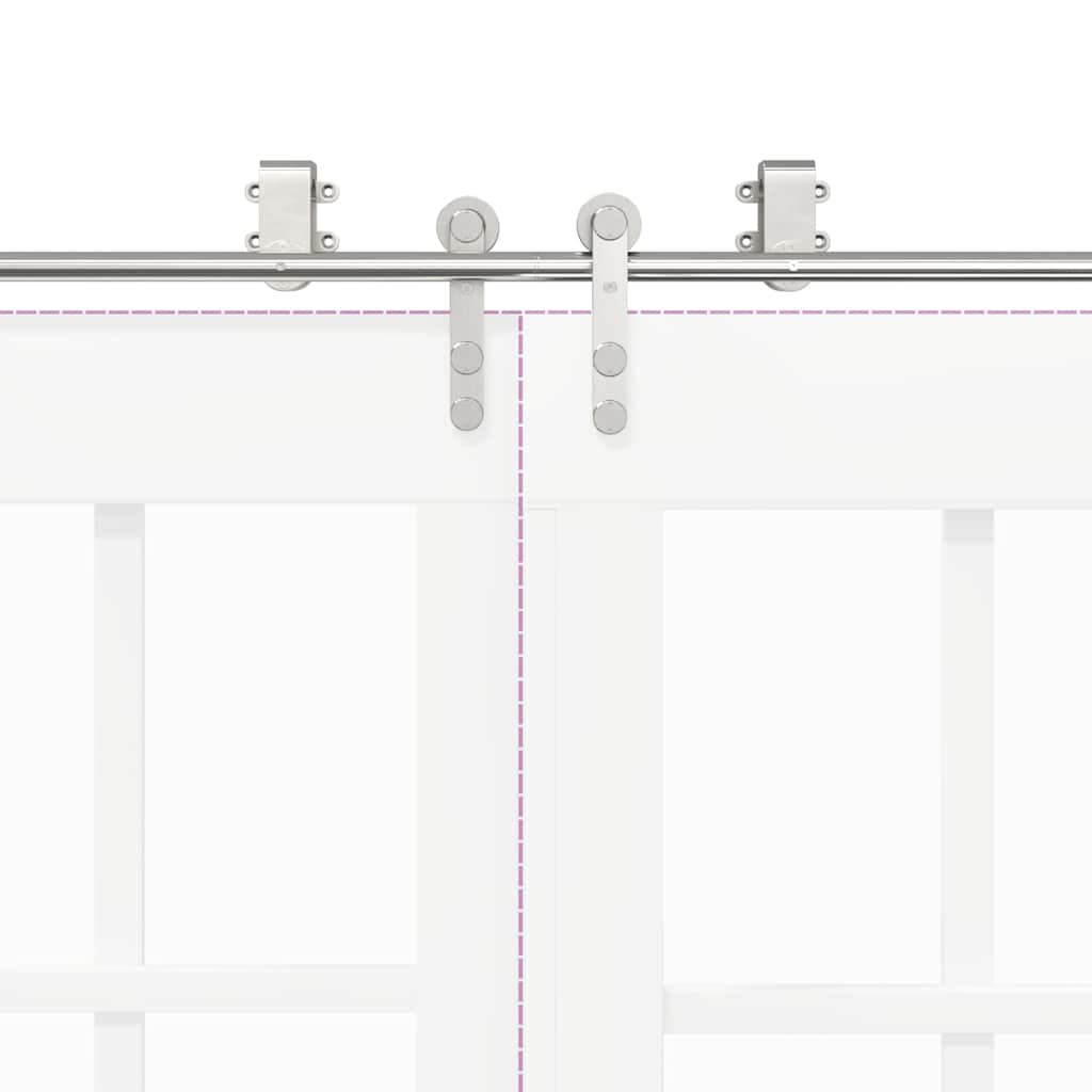 Kit Binari Porta Scorrevole 400 cm Acciaio Inossidabile Argento