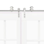 Kit Binari Porta Scorrevole 400 cm Acciaio Inossidabile Argento