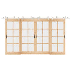 Kit Binari Porta Scorrevole 400 cm Acciaio Inossidabile Argento