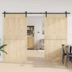 Kit di Binari per Porte Scorrevoli 305 cm Acciaio Nero