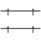 Kit di Binari per Porte Scorrevoli 305 cm Acciaio Nero