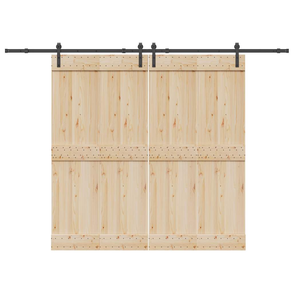 Kit di Binari per Porte Scorrevoli 305 cm Acciaio Nero