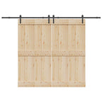 Kit di Binari per Porte Scorrevoli 305 cm Acciaio Nero