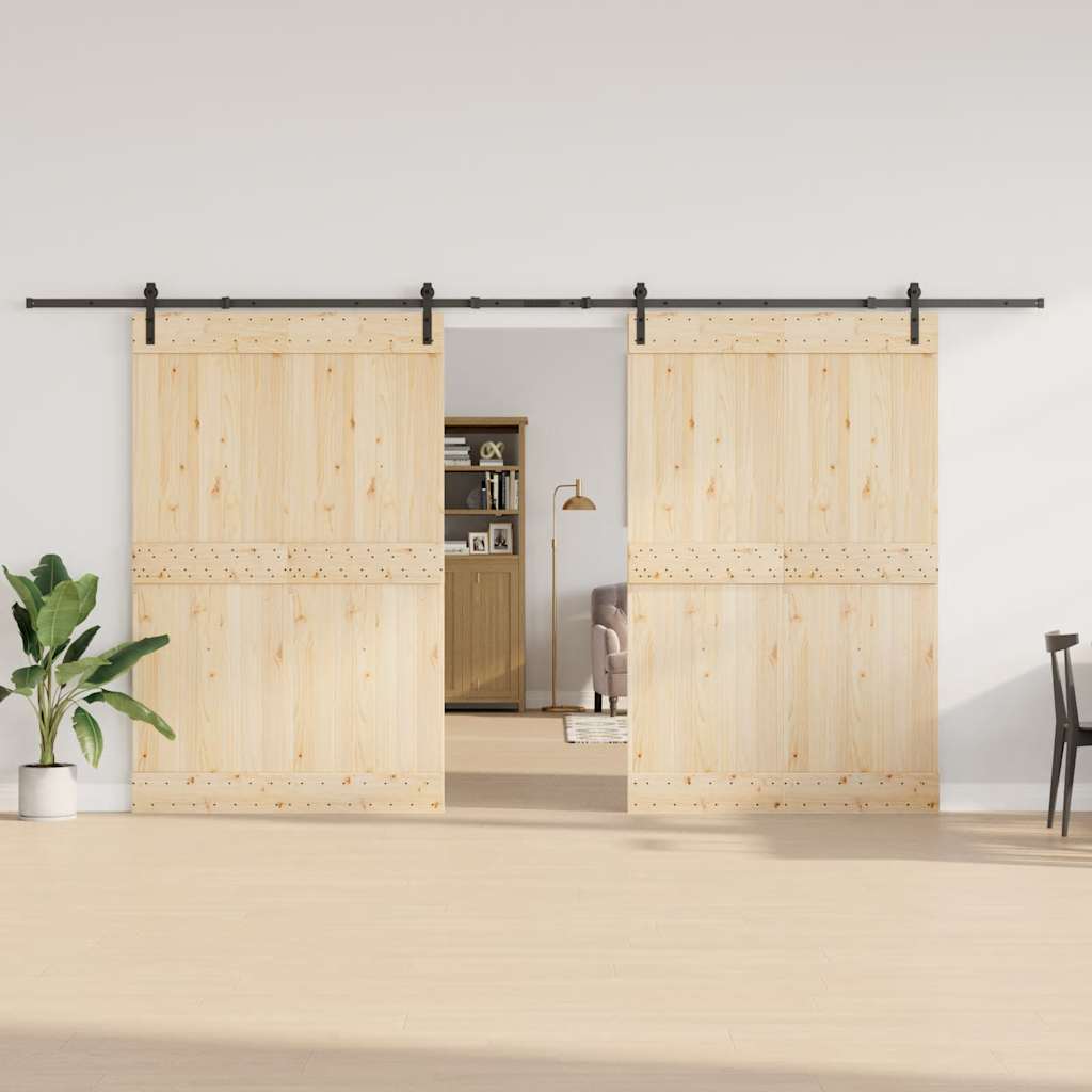 Kit di Binari per Porte Scorrevoli 427 cm Acciaio Nero