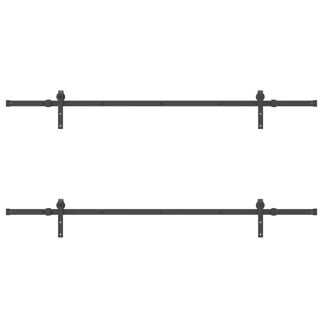 Kit di Binari per Porte Scorrevoli 427 cm Acciaio Nero