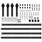 Kit di Binari per Porte Scorrevoli 427 cm Acciaio Nero