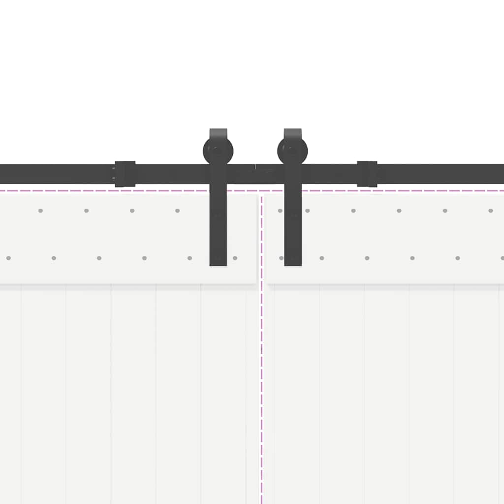 Kit di Binari per Porte Scorrevoli 427 cm Acciaio Nero