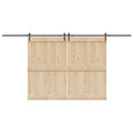 Kit di Binari per Porte Scorrevoli 427 cm Acciaio Nero