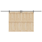 Kit di Binari per Porte Scorrevoli 427 cm Acciaio Nero