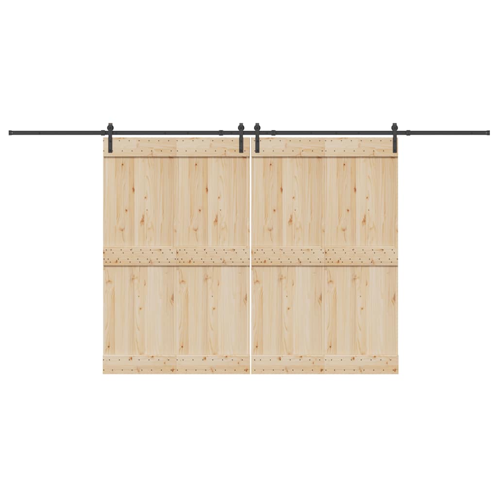 Kit di Binari per Porte Scorrevoli 427 cm Acciaio Nero