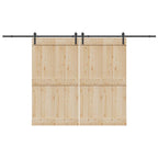 Kit di Binari per Porte Scorrevoli 366 cm Acciaio Nero