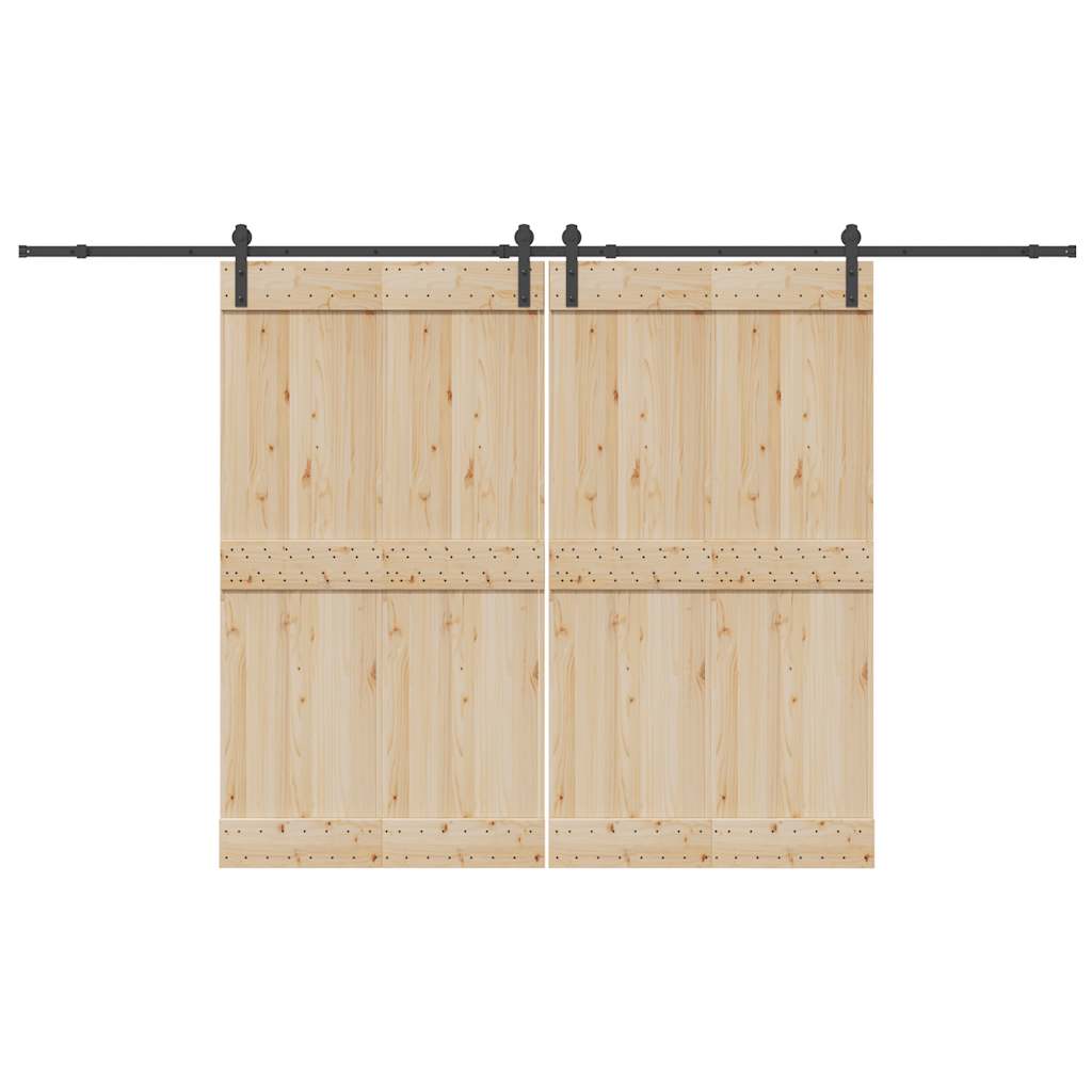 Kit di Binari per Porte Scorrevoli 366 cm Acciaio Nero