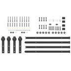 Kit di Binari per Porte Scorrevoli 400 cm Acciaio Nero