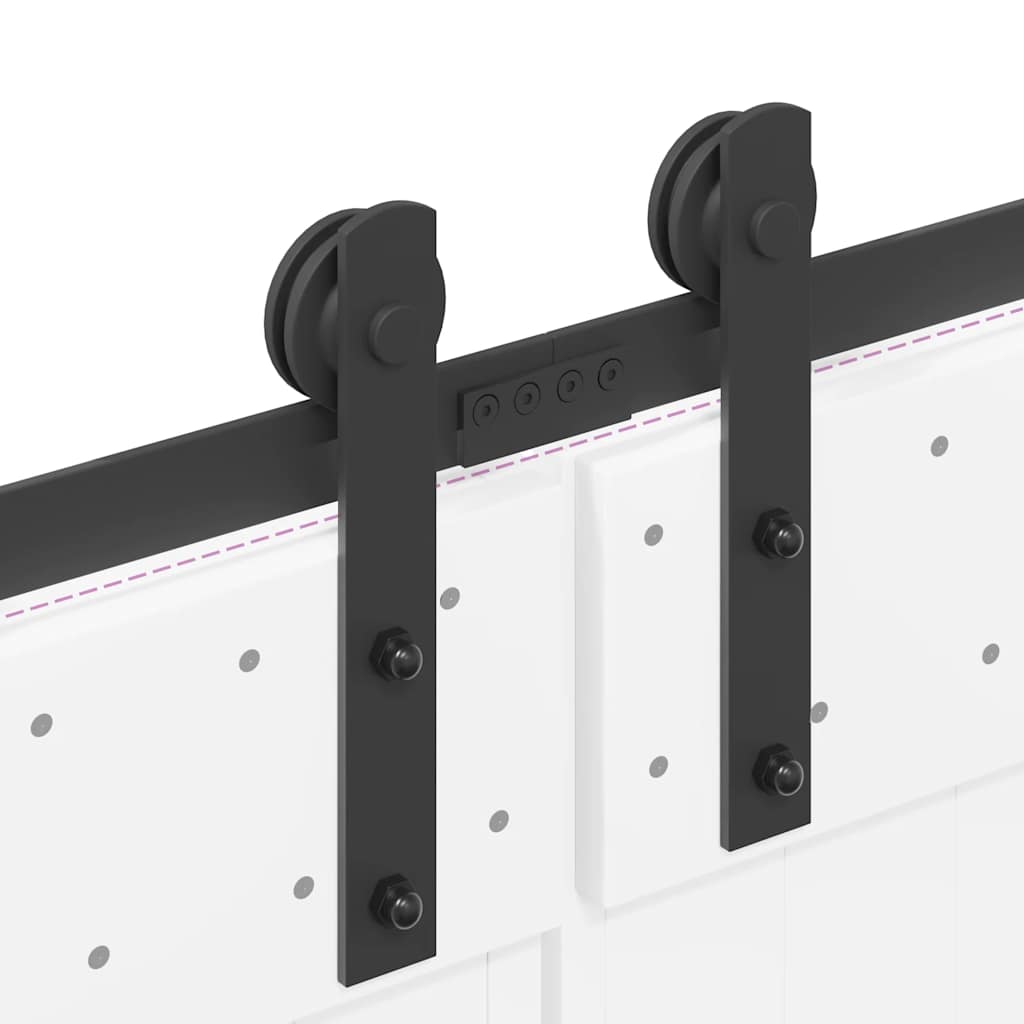Kit di Binari per Porte Scorrevoli 400 cm Acciaio Nero