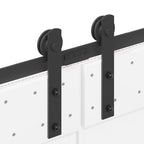 Kit di Binari per Porte Scorrevoli 400 cm Acciaio Nero