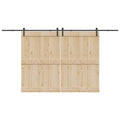 Kit di Binari per Porte Scorrevoli 400 cm Acciaio Nero