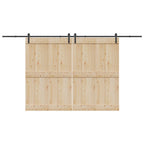 Kit di Binari per Porte Scorrevoli 400 cm Acciaio Nero