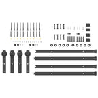 Kit di Binari per Porte Scorrevoli 305 cm Acciaio Nero
