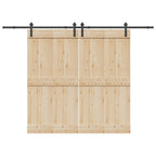 Kit di Binari per Porte Scorrevoli 305 cm Acciaio Nero