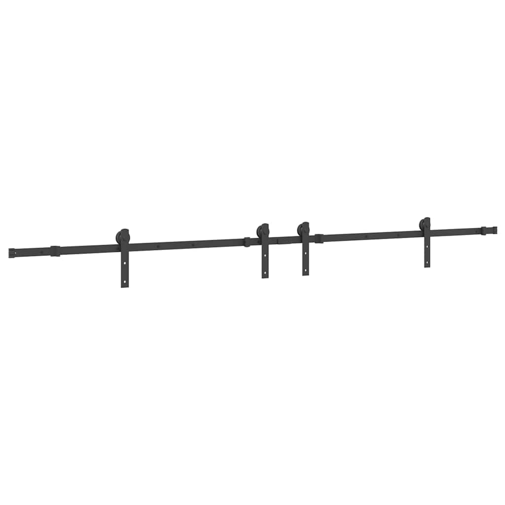 Kit di Binari per Porte Scorrevoli 427 cm Acciaio Nero