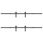 Kit di Binari per Porte Scorrevoli 427 cm Acciaio Nero