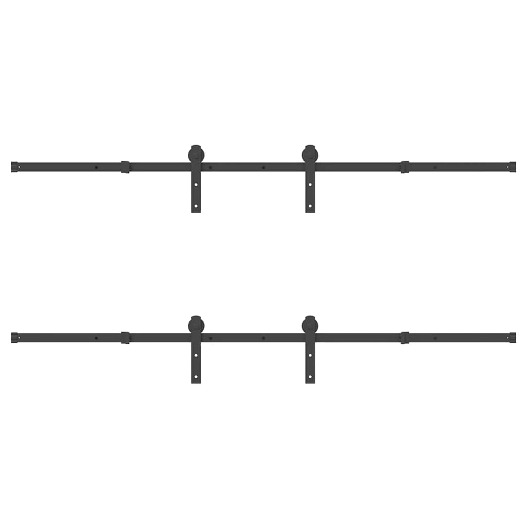 Kit di Binari per Porte Scorrevoli 427 cm Acciaio Nero