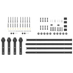 Kit di Binari per Porte Scorrevoli 427 cm Acciaio Nero