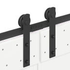 Kit di Binari per Porte Scorrevoli 427 cm Acciaio Nero