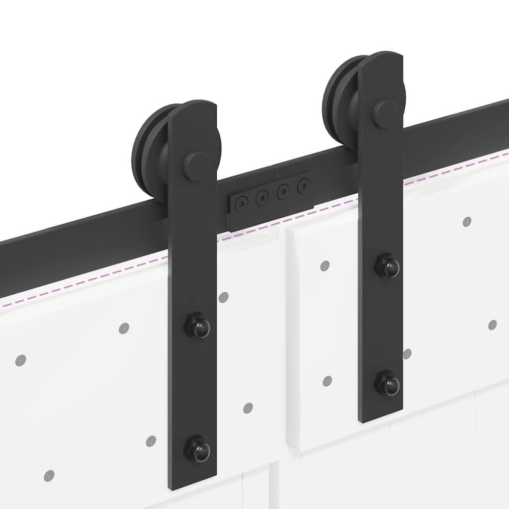 Kit di Binari per Porte Scorrevoli 427 cm Acciaio Nero