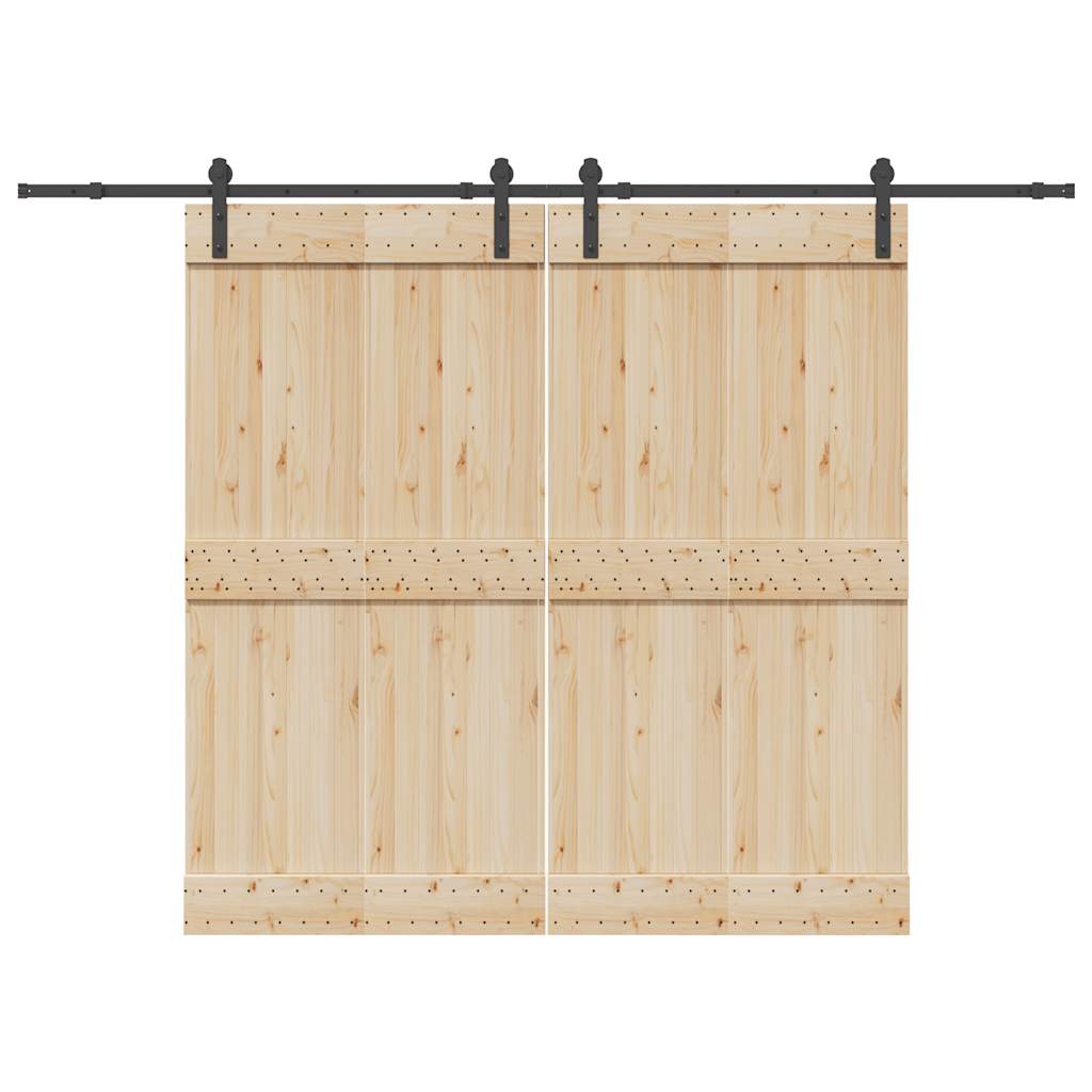 Kit di Binari per Porte Scorrevoli 427 cm Acciaio Nero