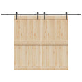 Kit di Binari per Porte Scorrevoli 427 cm Acciaio Nero