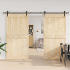 Kit di Binari per Porte Scorrevoli 305 cm Acciaio Nero