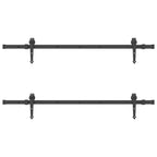 Kit di Binari per Porte Scorrevoli 305 cm Acciaio Nero