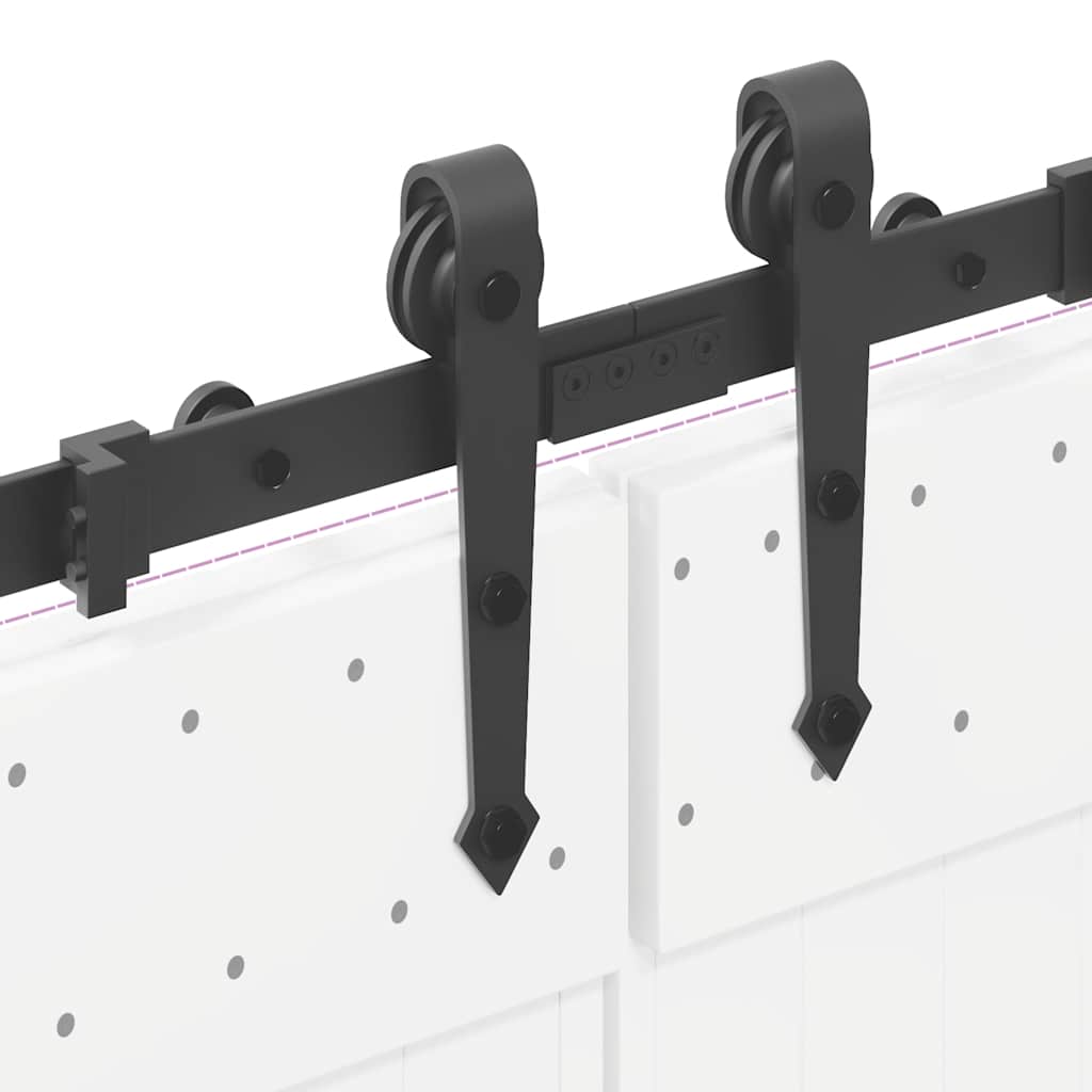 Kit di Binari per Porte Scorrevoli 305 cm Acciaio Nero