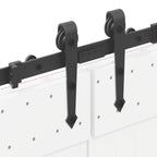 Kit di Binari per Porte Scorrevoli 305 cm Acciaio Nero