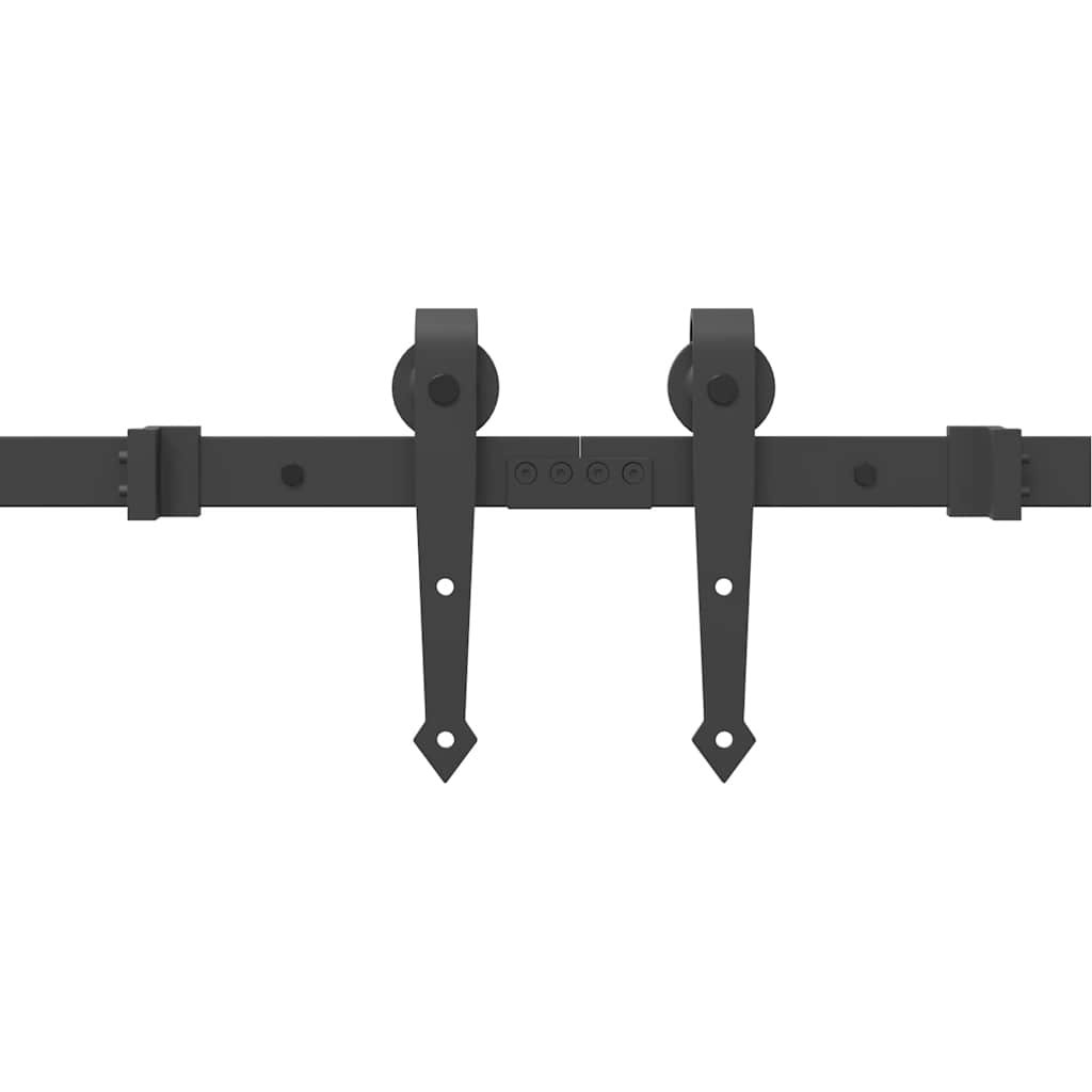 Kit di Binari per Porte Scorrevoli 305 cm Acciaio Nero