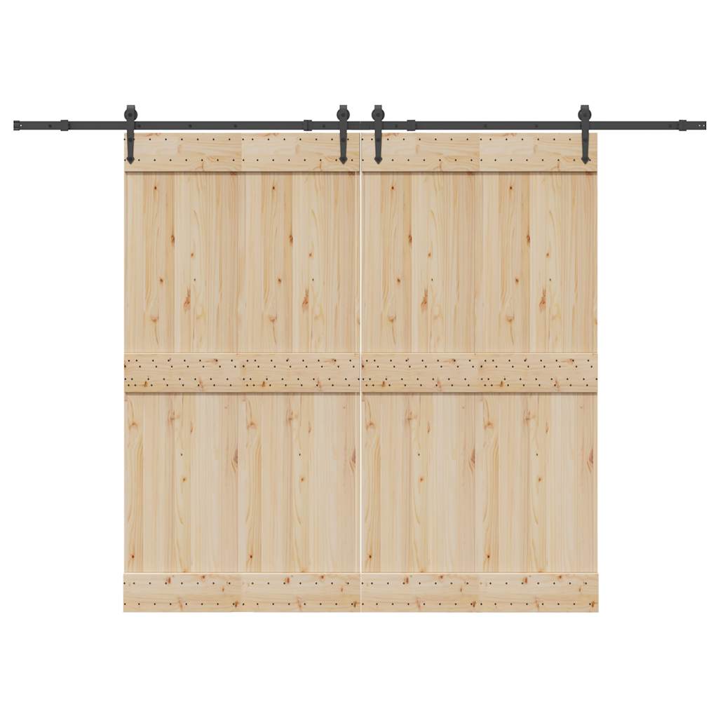 Kit di Binari per Porte Scorrevoli 305 cm Acciaio Nero
