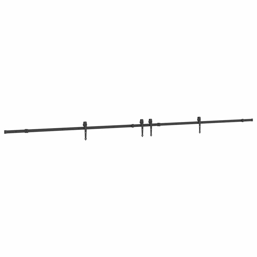 Kit di Binari per Porte Scorrevoli 427 cm Acciaio Nero