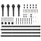 Kit di Binari per Porte Scorrevoli 427 cm Acciaio Nero