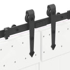 Kit di Binari per Porte Scorrevoli 427 cm Acciaio Nero