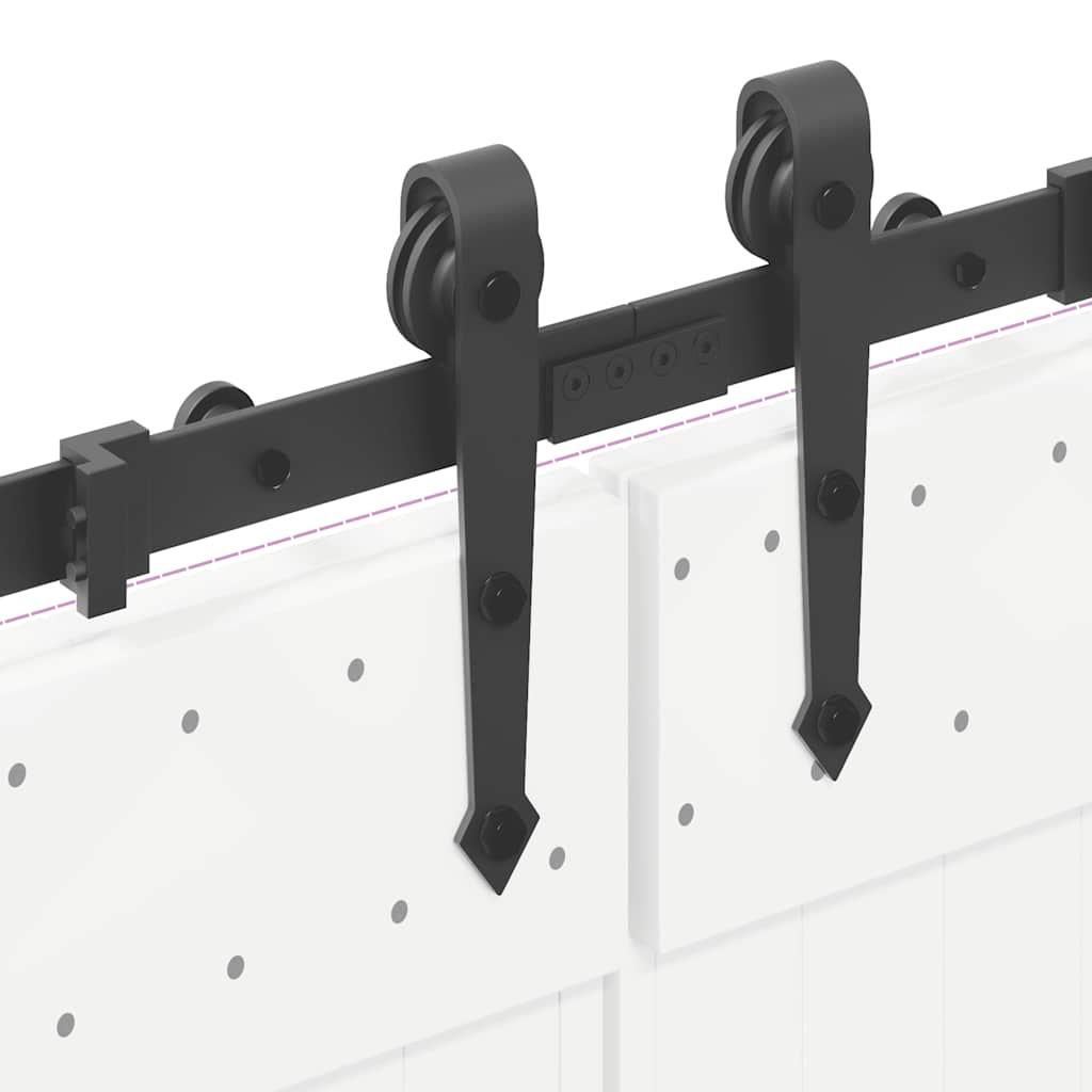 Kit di Binari per Porte Scorrevoli 427 cm Acciaio Nero