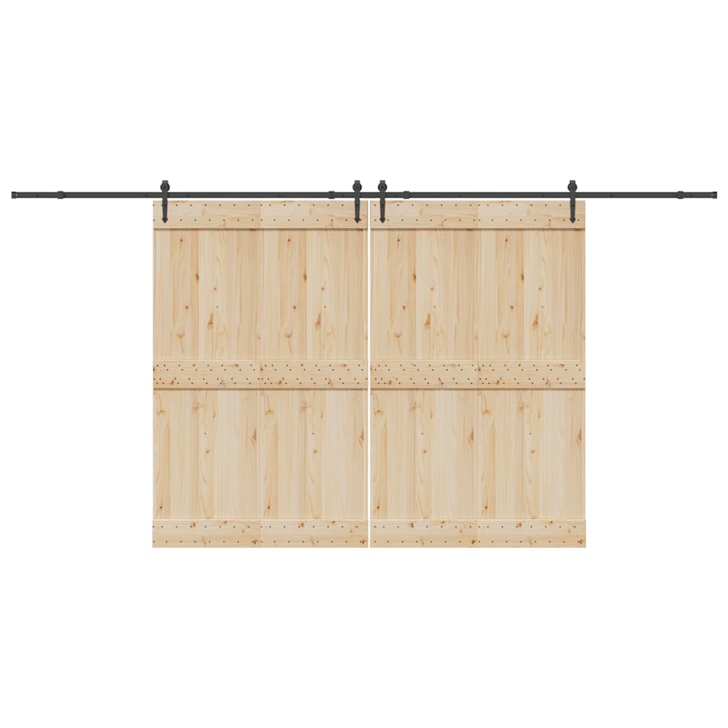 Kit di Binari per Porte Scorrevoli 427 cm Acciaio Nero